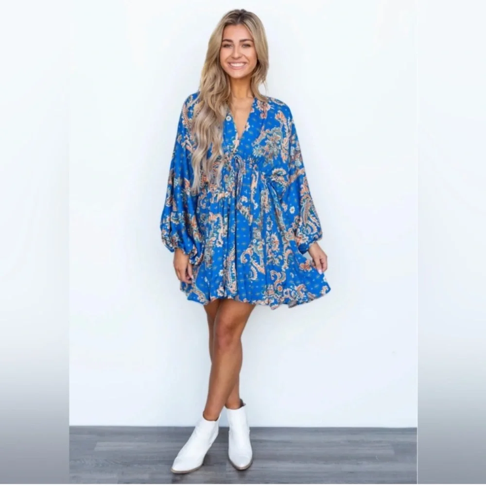 Free People Floral Boho Mini Dress